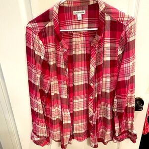 Croft & Barrow plaid top large